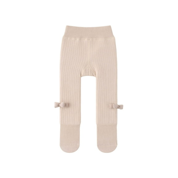 Odeerbi Fleece Lined Leggings for Toddler Girls Cotton Pantyhose Tights Socks Children's Thickening Keep Warm Solid Color Socks