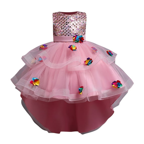 Odeerbi Girls Dress Baby Girls Clothes Children Dress 2025 Long Sleeve Princess Dress Long Dress Pink