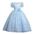 thumbnail image 1 of Odeerbi Girls Dress Baby Girls Clothes Children's Dress Short Sleeve Princess Dress Flower Tail Dress Skirt Tutu Dress Blue, 1 of 5