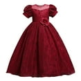 thumbnail image 1 of Odeerbi Girls Dress Baby Girls Clothes Children's Dress Short Sleeve Princess Dress Flower Tail Dress Skirt Tutu Dress Red, 1 of 4