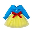 thumbnail image 1 of Odeerbi Girls Dress Baby Girls Clothes Infant Toddler 2025 Long Sleeve Doll Collar Dress Gauze Princess Dress Blue, 1 of 8