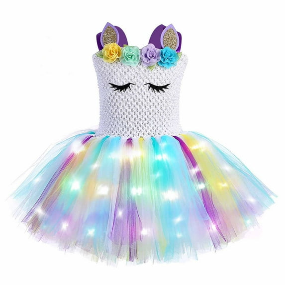 Odeerbi Girls Dress Baby Girls Clothes Spring Autumn Toddler Colored Mesh Floral Dress With Hangers Princess Dress Green