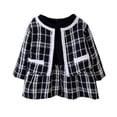 thumbnail image 1 of Odeerbi Girls Dress Baby Girls Clothes Toddler Kids Plaid Skirt Set Long Sleeve Jacket Coat Top Party Dresses Black, 1 of 5