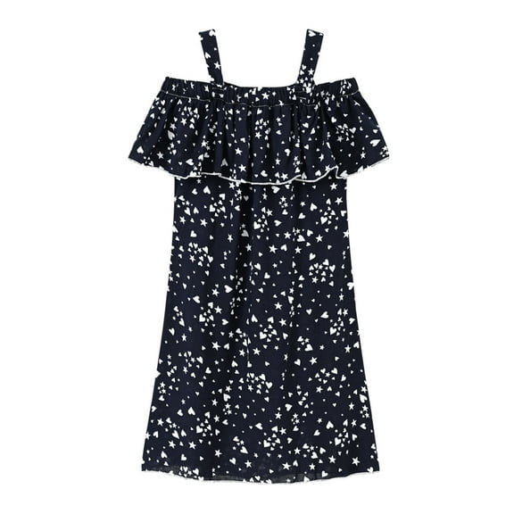 Odeerbi Girls Dress Baby Girls Clothes Toddler Kids Summer Vacation Dress Suspender Skirt Floral Dress Black