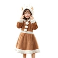 thumbnail image 1 of Odeerbi Girls Dress Baby Girls Clothes Toddler Winter Christmas Dress Up Animal Outfit Christmas Elk Skirt Children's Performance Clothing Khaki, 1 of 9