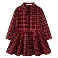 thumbnail image 1 of Odeerbi Girls Dress Baby Girls Clothes Versatile Long Sleeved Plaid Skirt Children's Waist Shirt 2025 Casual Dress Black, 1 of 8