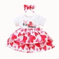 thumbnail image 1 of Odeerbi Girls Dresses Baby Girl Clothes Newborn 2025 Valentine's Day Heart Print Bubble Tulle Princess Dress, 1 of 9