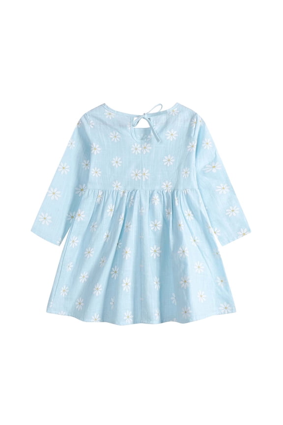 Girls Dresses Baby Girl Clothes Toddler Clothing 2025 Long Sleeve One-Piece Floral Print Dress Autumn Kids Skirt