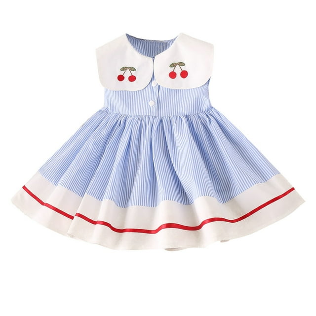 Odeerbi Girls Dresses Baby Girl Clothes Toddler Kids Sleeveless Stripe ...