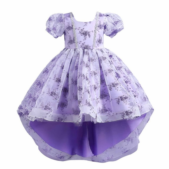 Odeerbi Girls Dresses Flower Girl Dress Children Baby Middle-aged Children's Embroidered Gauze Dress Princess Dress
