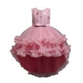 thumbnail image 1 of Odeerbi Girls Dresses Flower Girl Dress Children Sleeveless Princess Dress Embroidery Sequins Flower Tail Dress Skirt Canonicals, 1 of 9