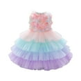 thumbnail image 1 of Odeerbi Girls Dresses Flower Girl Dress Toddler Gradient Color Net Yarn Mesh Flowers Birthday Party Kids Formal Princess, 1 of 9