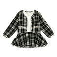 thumbnail image 1 of Odeerbi Girls Dresses Toddler Kids Baby Plaid Skirt Set 2025 Long Sleeve Jacket Coat Top Party Dresses Black, 1 of 8