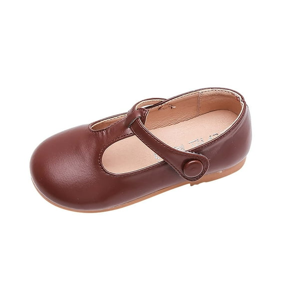 Odeerbi Girls Sandals Baby Girl Children's Soft-soled Baotou Anti-collision Soft-soled Small Leather Shoes Princess Shoes