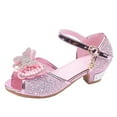 thumbnail image 1 of Odeerbi Girls Sandals Children's Shoes Girls Fish Mouth Butterfly Pearl Rhinestone Crystal Princess Shoes Dance Shoes, 1 of 9