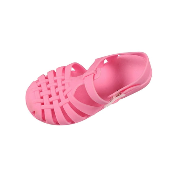 Odeerbi Girls Sandals Toddler Shoes Baby Boys Girls Cute Candy Colors Hollow Out Non-slip Soft Sole Beach Roman Sandals