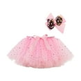 thumbnail image 1 of Odeerbi Girls Skirts Baby Girl Clothes Toddler Cute Party Dance outfits Splice Rainbow Net Yarn Sequins Tulle Skirt Bow Hairpin Suit, 1 of 4