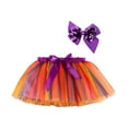 thumbnail image 1 of Odeerbi Girls Skirts Tutu Skirt Toddler Cute Party Dance Outfit Splice Rainbow Net Yarn Sequins Tulle Skirt Bow Hairpin Suit Purple, 1 of 6