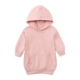 thumbnail image 1 of Odeerbi Girls Sweatshirt Dress Toddler Girls Clothes Color Sweatshirts Dress 2024 Long Sleeve Pockets Skirt Pink 3-4 Years, 1 of 9