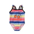 thumbnail image 1 of Odeerbi Girls Swimsuit Toddler Kids Baby Summer Sleeveless Rainbow Print One-piece, 1 of 9