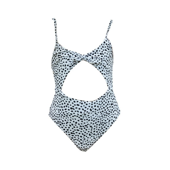 Odeerbi Girls Swimsuit Toddler One-piece Swimsuit Leopard Print Hollow Out Splicing Beach Swimwear Multicolor