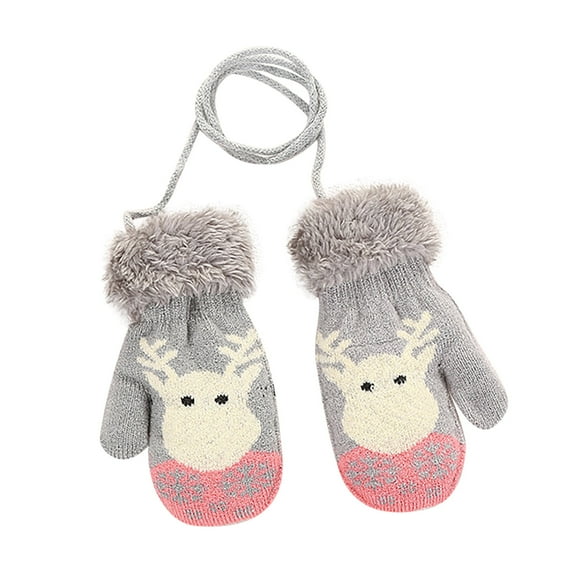 Odeerbi Gloves For Boys Girls Winter Gloves Toddler Baby Christmas Knitted Children Knitted Children Solid Color Thickened Warm