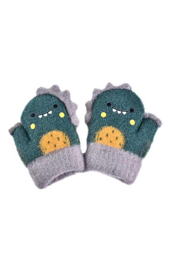 Gloves For Boys Girls Winter Gloves Toddler Baby Knitted Children Dinosaur Children Cartoon Thickened Warm