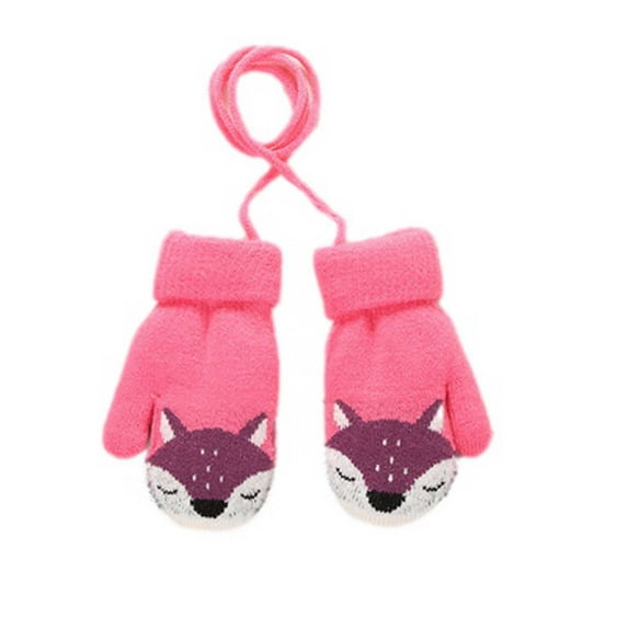 Odeerbi Gloves For Boys Girls Winter Gloves Toddler Baby Knitted Children Knitted Children Solid Color Thickened Warm