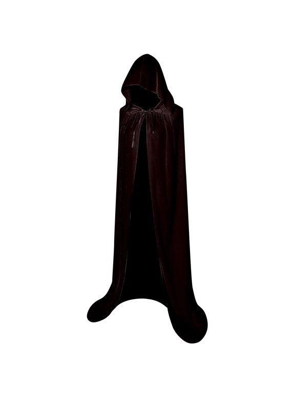 Halloween Long Hooded Death Cloak for Men Women Gothic Witch Cape Steampunk Robe Renaissance Cowl Cape Medieval Role Play Cloak Coat Blue