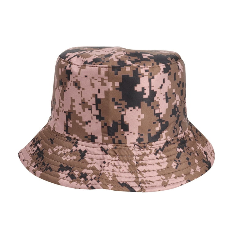 Odeerbi Hawaii Beach Hats for Men Women Reversible Bucket Hat for Sun Protection Sun Hat Camouflage Pattern Fisherman Hats Wear Outdoor Sunscreen