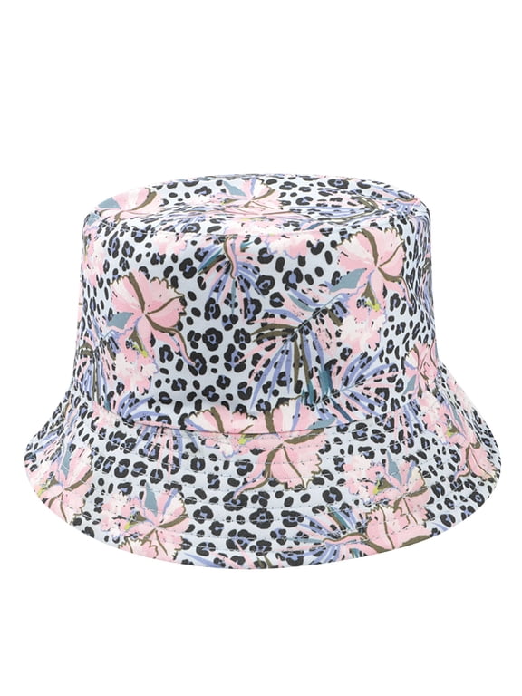 Hawaii Beach Hats for Men Women Bucket Hats for Sun Protection Summer Fashion Flower Outdoor Sun Hat Fisherman Hat Pink