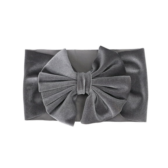 Odeerbi Headbands For Girls Toddler Baby Cute Solid Color Gold Velvet Pleated Oversized Bow Headband Hair Accessories