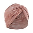 thumbnail image 1 of Odeerbi Headwrap for Women 2024 Solid India Muslim Ruffle Chemo Hat Headband Turbans Beanie Cap Brown, 1 of 5