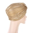thumbnail image 1 of Odeerbi Headwrap for Women 2024 Solid India Muslim Ruffle Chemo Hat Headband Turbans Beanie Cap Gold, 1 of 5