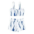 thumbnail image 1 of Odeerbi High Waisted Swimsuits for Women Erogenous With Chest Pad Without Underwire Print Tie-dye Swimming Trunks Split Swimsuit Blue, 1 of 9