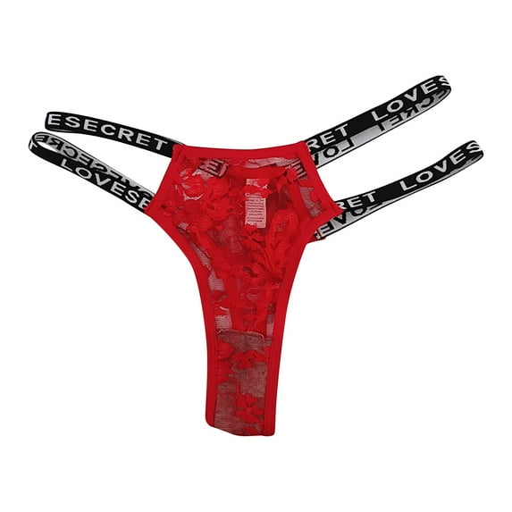 Odeerbi High Waisted Thong Underwear for Women Seamless Briefs Sexy 2025 Fashion Breathable Soft Stretch Lace Panties Red