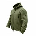 thumbnail image 1 of Odeerbi Hooded 2024 Casual Outwear Jackets for Men Outdoor Warm Inner Liner Fleece Jacket Cold Proof Stormsuit Hood Jacket Solid Color Hooded Jacket Green, 1 of 5