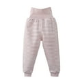 thumbnail image 1 of Odeerbi Infant Boys Cotton Long Johns High Waisted Thermal Underwear Jogger Pants Baby Child's Summer Striped Botton Pants Cute Trousers Full Length Pants Pink, 1 of 4