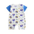 thumbnail image 1 of Odeerbi Infant Boys Cotton Rompers Cartoon Print Jumpsuit Baby Clothes 1-12M Baby Crawling Clothes Summer Thin Short Sleeve Bodysuit Light Blue, 1 of 3
