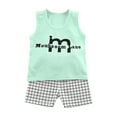 thumbnail image 1 of Odeerbi Infant Boys Girls 2 Piece Outfits Cartoon Cotton Tank Tops Shorts Set Summer Clothes Baby Children's Spring Thin Sleeveless Top Shorts Set Green, 1 of 3