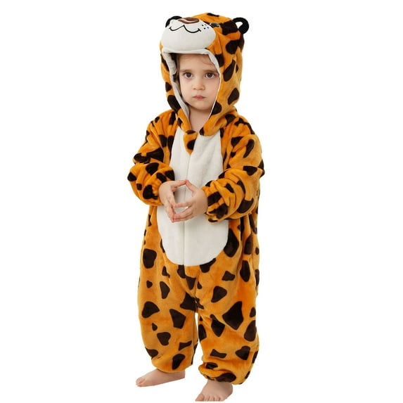 Odeerbi Infant Boys Girls Animal Dress Up Clothes Flannel Fleece Jumpsuits Winter Thermal Hooded Rompers Infant Cute Bodysuit Long Sleeve Hooded Onesie Infant Clothes Orange