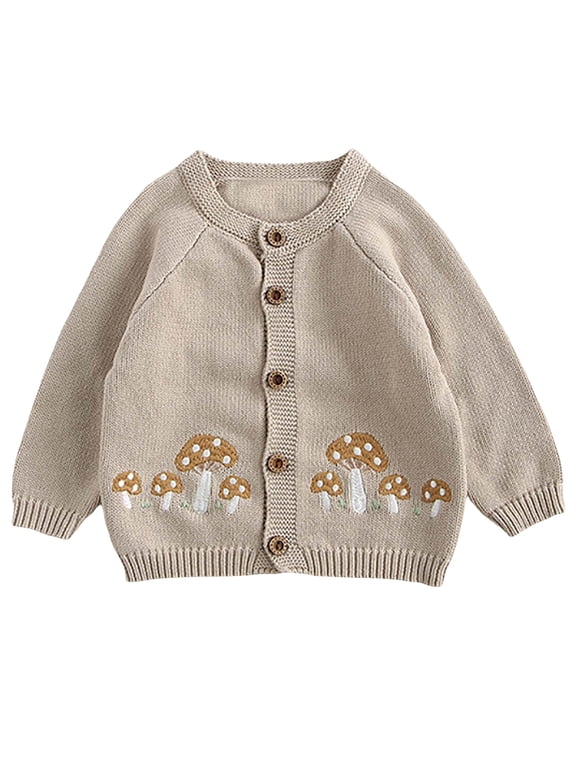 Infant Boys Girls Cardigan Sweater Baby Cardigan Spring Fall Knitted Sweater Dressy Newborn Baby Cotton Sweater Outwear Tops Beige