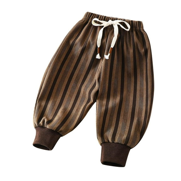 Odeerbi Infant Boys Girls Corduroy Jogger Pants Workout Pants Children's Sports Sweatpants Long Lantern Pants Outerwear Casual Loose Athletic Pants Infant Clothes Brown