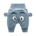 thumbnail image 1 of Odeerbi Infant Boys Girls Cute Drop Crotch Pants High Waisted Cartoon Print Long Pants Baby Infant Bloomers Diaper Cover Pants Trousers Infant Clothes Light Blue, 1 of 3