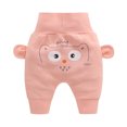 thumbnail image 1 of Odeerbi Infant Boys Girls Cute Drop Crotch Pants High Waisted Cartoon Print Long Pants Baby Infant Bloomers Diaper Cover Pants Trousers Infant Clothes Pink, 1 of 3
