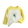 thumbnail image 1 of Odeerbi Infant Boys Girls Fall Winter Cotton Basic Layering T-Shirt Raglan Basic Tees Children's Long Sleeve Tops Base Layer Shirt Undershirt Infant Clothes Beige, 1 of 3