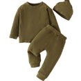 thumbnail image 1 of Odeerbi Infant Boys Girls Fall Winter Outfits Solid Color Sweatsuits Cute Tracksuit Children's Cotton Solid Color Warm Sweatshirt Sweatpants Suit Infant Clothes Green, 1 of 7