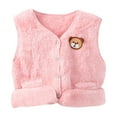 thumbnail image 1 of Odeerbi Infant Boys Girls Flannel Fleece Vest Fashion Casual Long Sleeve Winter Warm Fleece Sleeveless Coat Pink, 1 of 6