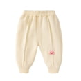 thumbnail image 1 of Odeerbi Infant Boys Girls Fleece Bloomers Pants Cotton Bloomers Diaper Cover Children's Winter Thermal Plush Jogger Pants Solid Color Print Warm Buttocks Pants Full Length Pants Beige, 1 of 3