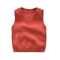 thumbnail image 1 of Odeerbi Infant Boys Girls Knit Sweater Vest Winter Warm Sweater V-neck Solid Color Sweater Cardigan Cotton Clothes Watermelon Red 6-12 Months, 1 of 4
